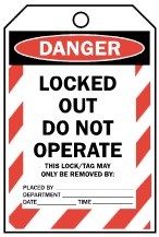 DANGER TAG-LOCKED OUT DO NOT (100X150) (PKT 100)